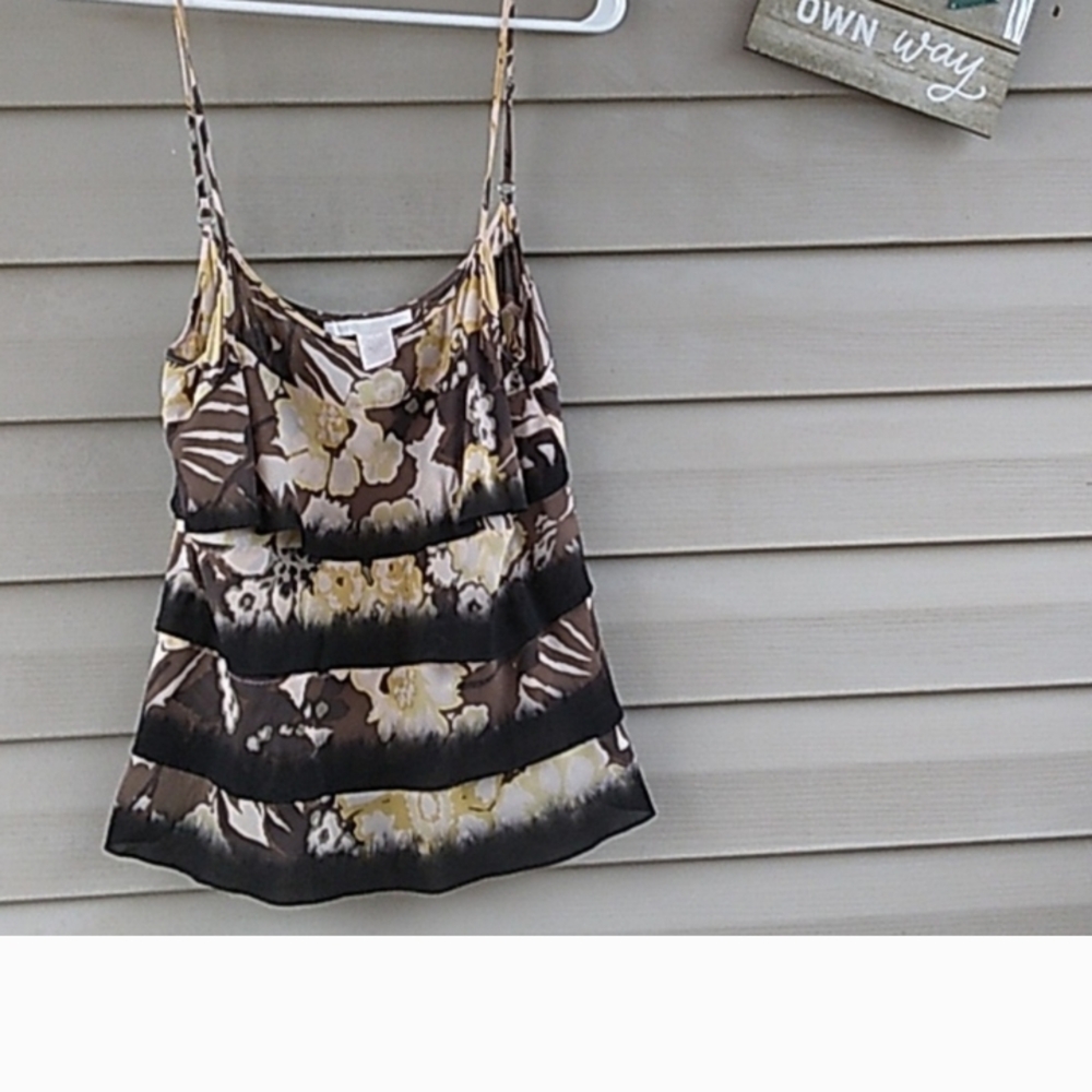 Floral Brown and Yellow Women's Top